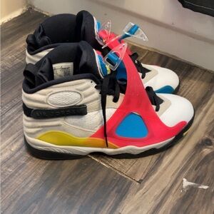 Jordan 8 , white , pink & blue